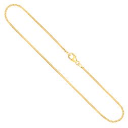 Goldkette als Panzerkette flach in Gelbgold 585 / 14K, 45 cm lang, 1,2 mm breit, Gewicht ca. 2.5 g.