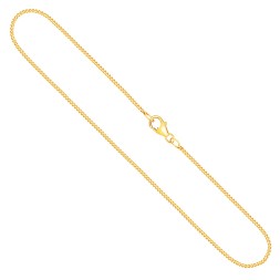 Goldkette als Panzerkette flach in Gelbgold 585 / 14K, 50 cm lang, 1,2 mm breit, Gewicht ca. 2.8 g.