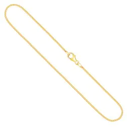 Goldkette als Panzerkette flach in Gelbgold 750 / 18K, 38 cm lang, 1,2 mm breit, Gewicht ca. 2.6 g.