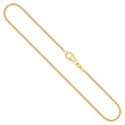 Goldkette als Panzerkette flach in Gelbgold 750 / 18K, 42 cm lang, 1,4 mm breit, Gewicht ca. 3.6 g.