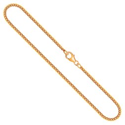 Goldkette als Panzerkette flach in Gelbgold 750 / 18K, 80 cm lang, 2,1 mm breit, Gewicht ca. 14.2 g.