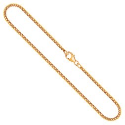 Goldkette als Panzerkette flach in Gelbgold 750 / 18K, 38 cm lang, 2,1 mm breit, Gewicht ca. 6.6 g.