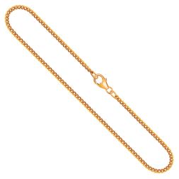 Goldkette als Panzerkette flach in Gelbgold 585 / 14K, 90 cm lang, 2,1 mm breit, Gewicht ca. 12.8 g.