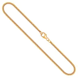 Goldkette als Panzerkette flach in Gelbgold 375 / 9K, 65 cm lang, 2,1 mm breit, Gewicht ca. 8.0 g.