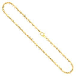Goldkette als Panzerkette flach 1,1 Höhe in Gelbgold 333 / 8K, 42 cm lang, 2,4 mm breit, Gewicht ca. 6.6 g.