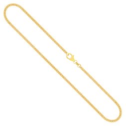 Goldkette als Panzerkette flach 1,1 Höhe in Gelbgold 333 / 8K, 60 cm lang, 2,4 mm breit, Gewicht ca. 9.5 g.