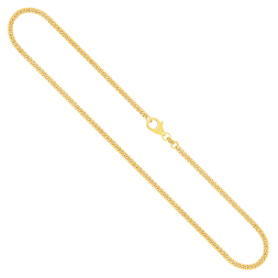 Goldkette als Panzerkette flach 1.1 Höhe in Gelbgold 333 / 8K, 85 cm lang, 2,4 mm breit, Gewicht ca. 13.3 g.
