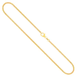 Goldkette als Panzerkette flach 1.1 Höhe in Gelbgold 750 / 18 Karat, 42 cm lang, 2.4 mm breit, Gewicht ca. 9,5 g.