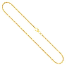 Goldkette als Panzerkette flach 1.1 Höhe in Gelbgold 375 / 9K, 55 cm lang, 2,4 mm breit, Gewicht ca. 8.9 g.
