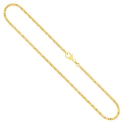 Goldkette als Panzerkette flach 1.1 Höhe in Gelbgold 585 / 14K, 75 cm lang, 2,4 mm breit, Gewicht ca. 14.5 g.