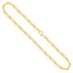 Goldkette als Dollarkette satiniert in Gelbgold 585 / 14K, 50 cm lang, 3,7 mm breit, Gewicht ca. 21.3 g.