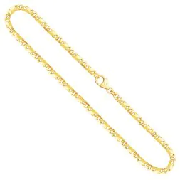 Goldkette als Dollarkette satiniert in Gelbgold 585 / 14K, 60 cm lang, 3,7 mm breit, Gewicht ca. 26.3 g.