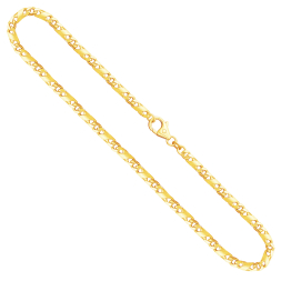 Goldkette als Dollarkette satiniert in Gelbgold 585 / 14K, 80 cm lang, 3,7 mm breit, Gewicht ca. 36.9 g.