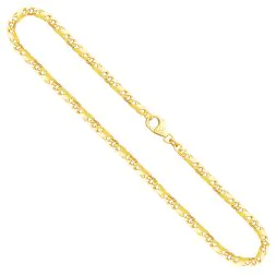 Goldkette als Dollarkette satiniert in Gelbgold 333 / 8K, 45 cm lang, 3,7 mm breit, Gewicht ca. 17.5 g.