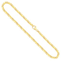 Goldkette als Dollarkette satiniert in Gelbgold 333 / 8K, 42 cm lang, 3,7 mm breit, Gewicht ca. 15.6 g.