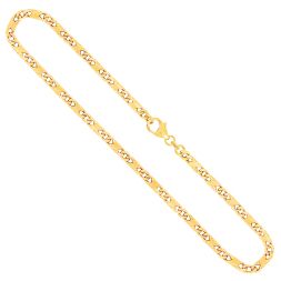 Goldkette als Dollarkette in Gelbgold 333 / 8K, 45 cm lang, 3,7 mm breit, Gewicht ca. 16.8 g.
