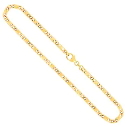 Goldkette als Dollarkette in Gelbgold 585 / 14K, 38 cm lang, 3,7 mm breit, Gewicht ca. 17.7 g.