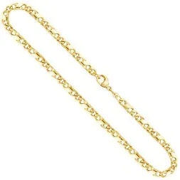 Goldkette als Dollarkette in Gelbgold 333 / 8K, 80 cm lang, 4,9 mm breit, Gewicht ca. 47.7 g.