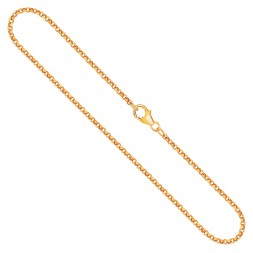 Goldkette als Erbskette in Gelbgold 750 / 18K, 55 cm lang, 2 mm breit, Gewicht ca. 8.2 g.