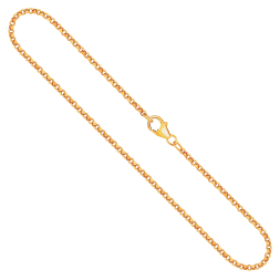 Goldkette als Erbskette in Gelbgold 750 / 18K, 60 cm lang, 2 mm breit, Gewicht ca. 8.9 g.