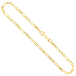 Goldkette als Panzerstegkette in Gelbgold 333 / 8K, 60 cm lang, 2,5 mm breit, Gewicht ca. 5.2 g.