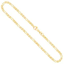 Goldkette als Panzerstegkette in Gelbgold 375 / 9 Karat, 50 cm lang, 2.5 mm breit, Gewicht ca. 4.9 g.