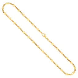 Goldkette als Panzerstegkette in Gelbgold 585 / 14K, 50 cm lang, 3,1 mm breit, Gewicht ca. 5.5 g.