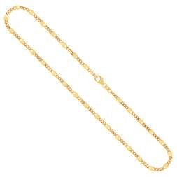 Goldkette als Panzerstegkette in Gelbgold 585 / 14K, 75 cm lang, 3,1 mm breit, Gewicht ca. 8.3 g.