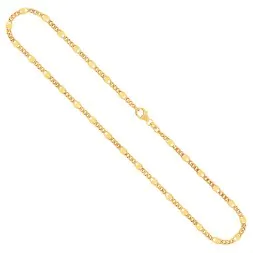 Goldkette als Panzerstegkette in Gelbgold 585 / 14K, 70 cm lang, 3,1 mm breit, Gewicht ca. 7.8 g.