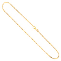 Goldkette als Panzerstegkette in Gelbgold 333 / 8K, 42 cm lang, 1,9 mm breit, Gewicht ca. 3 g.
