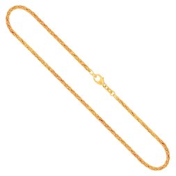 Goldkette als Zopfkette hohl in Gelbgold 585 / 14K, 42 cm lang, 2,1 mm breit, Gewicht ca. 5.3 g.