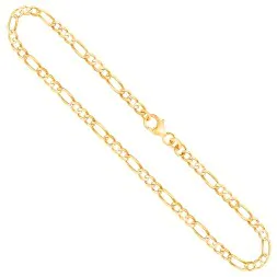 Goldkette als Figarokette in Gelbgold 333 / 8K, 42 cm lang, 3,1 mm breit, Gewicht ca. 4.8 g.