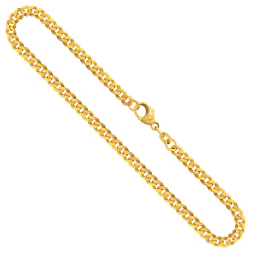 Goldkette als Panzerkette facettiert in Gelbgold 585 / 14 Karat, 65 cm lang, 3.9 mm breit, Gewicht ca. 18 g.
