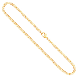 Goldkette als Königskette in Gelbgold 585 / 14K, 55 cm lang, 2,3 mm breit, Gewicht ca. 23.8 g.