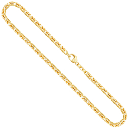 Goldkette als Königskette in Gelbgold 585 / 14K, 90 cm lang, 3,2 mm breit, Gewicht ca. 65.6 g.