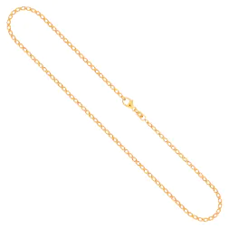 Goldkette als Zwillingspanzerkette in Gelbgold 333 / 8 Karat, 55 cm lang, 2.1 mm breit, Gewicht ca. 3.2