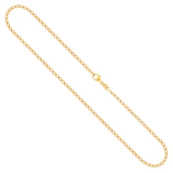 Goldkette als Zwillingspanzerkette in Gelbgold 585 / 14K, 70 cm lang, 2,1 mm breit, Gewicht ca. 4.7 g.