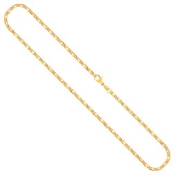 Goldkette als Tigeraugenkette hohl in Gelbgold 333 / 8K, 45 cm lang, 2,5 mm breit, Gewicht ca. 2.6 g.