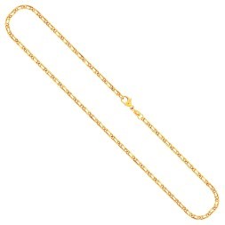 Goldkette als Tigeraugenkette hohl in Gelbgold 585 / 14K, 80 cm lang, 2,5 mm breit, Gewicht ca. 5.9 g.
