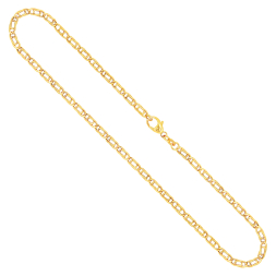 Goldkette als Tigeraugenkette hohl in Gelbgold 333 / 8K, 45 cm lang, 3,8 mm breit, Gewicht ca. 4.8 g.
