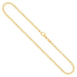Goldkette als Panzerkette weit in Gelbgold 333 / 8K, 55 cm lang, 2,1 mm breit, Gewicht ca. 4.4 g.
