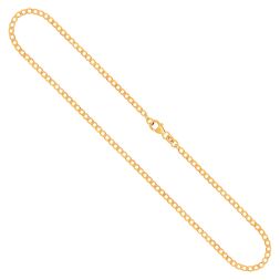 Goldkette als Panzerkette weit in Gelbgold 585 / 14K, 95 cm lang, 2,6 mm breit, Gewicht ca. 8.0 g.