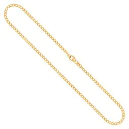 Goldkette als Panzerkette weit in Gelbgold 375 / 9 Karat, 100 cm lang, 2.6 mm breit, Gewicht ca. 6.5 g.