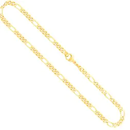 Goldkette als Figarokette diamantiert in Gelbgold 333 / 8K, 50 cm lang, 4,3 mm breit, Gewicht ca. 18.3 g.