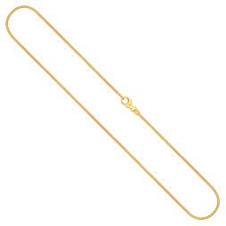Goldkette als Schlangenkette diamantiert in Gelbgold 585 / 14K, 80 cm lang, 1 mm breit, Gewicht ca. 9.3 g.