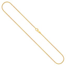 Goldkette als Schlangenkette diamantiert in Gelbgold 333 / 8K, 45 cm lang, 1 mm breit, Gewicht ca. 4.5 g.