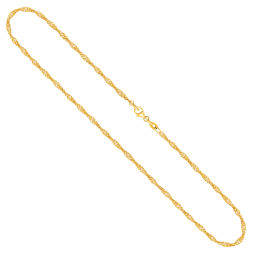 Goldkette als Singapurkette in Gelbgold 585 / 14K, 45 cm lang, 1.8 mm breit, Gewicht ca. 2.8 g.