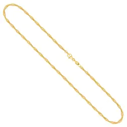 Goldkette als Singapurkette in Gelbgold 750 / 18K, 45 cm lang, 1.8 mm breit, Gewicht ca. 3.5 g.
