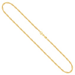 Goldkette als Singapurkette in Gelbgold 750 / 18K, 50 cm lang, 1.8 mm breit, Gewicht ca. 3.9 g.