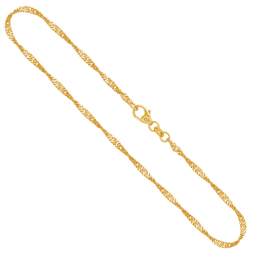 Goldkette als Singapurkette in Gelbgold 333 / 8K, 50 cm lang, 2,2 mm breit, Gewicht ca. 3.4 g.